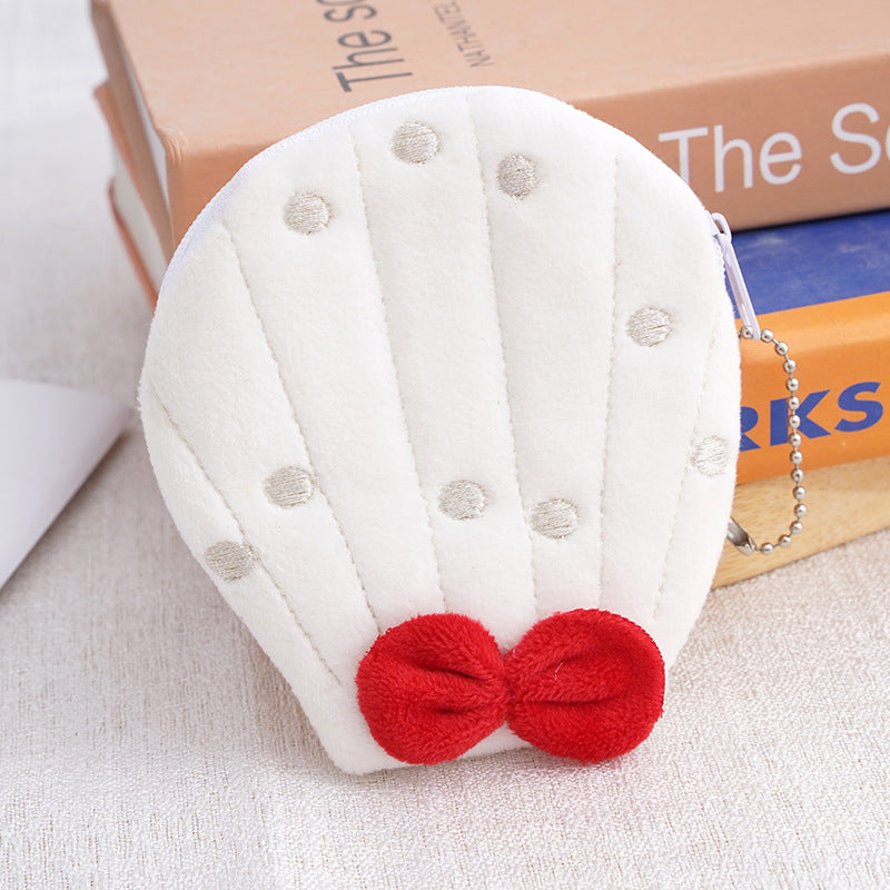 Wholesale Plush Scallop Children's Coin Purse Keychain